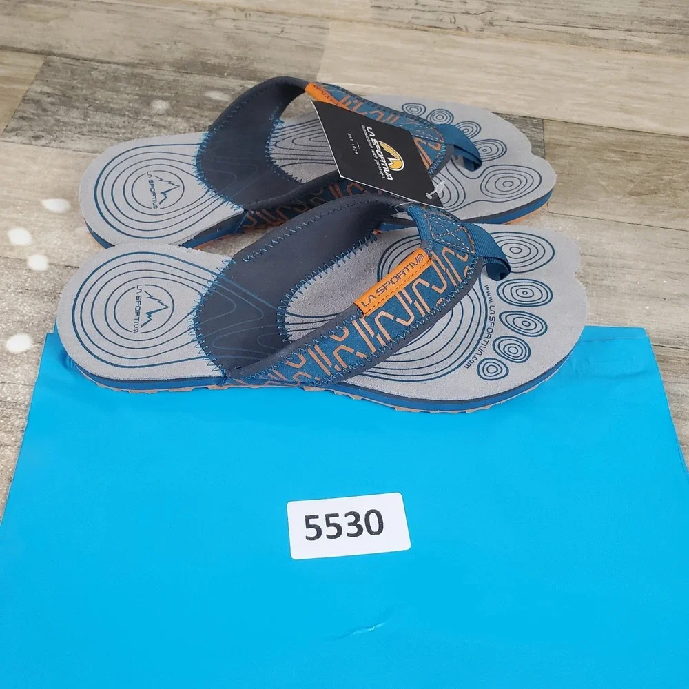 La Sportiva Mens Swing Sandals Sz 7.5 Space Blue Maple Slip On Flip Flops Thong